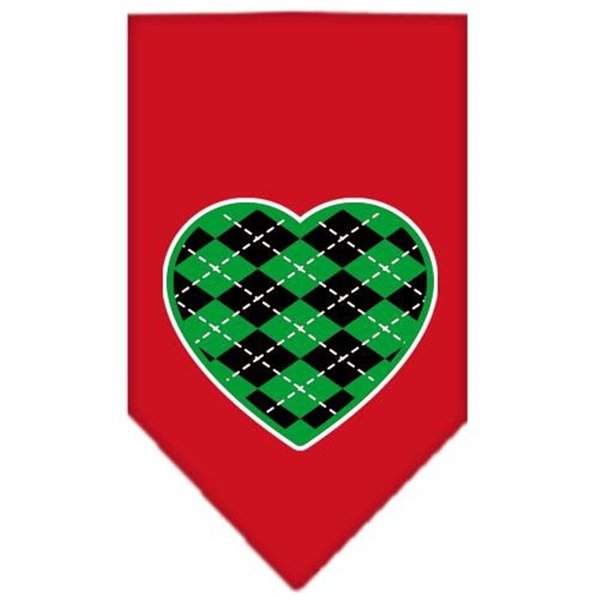 Unconditional Love Argyle Heart Green Screen Print Bandana Red Large UN847735
